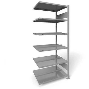 COMPACT dugaszolható irattartó állvány, kétoldalas, 6 polc, ma x szé: 1850 x 750 mm, világosszürke, toldalék állvány