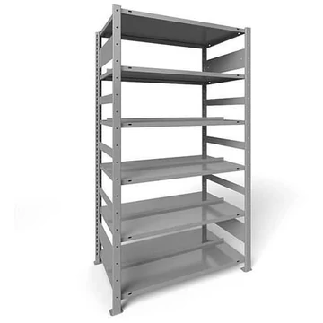 Dugaszolható irattartó állvány COMPACT, kétoldalas, 6 polc, ma x szé: 1850 x 1000 mm, világosszürke, alapállvány