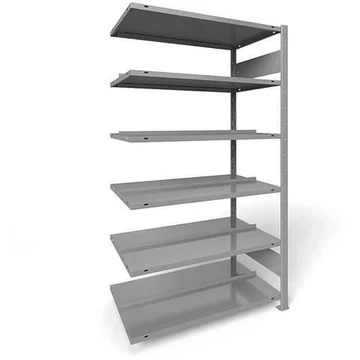 COMPACT dugaszolható irattartó állvány, kétoldalas, 6 polc, ma x szé: 1850 x 1000 mm, világosszürke, toldalék állvány