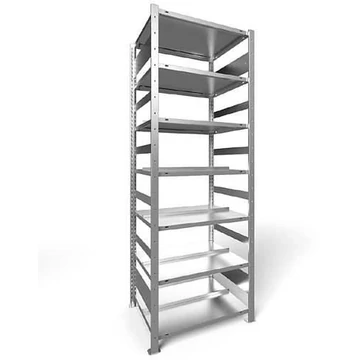 COMPACT dugaszolható irattartó állvány, kétoldalas, 7 polc, ma x szé: 2200 x 750 mm, horganyzott, alapállvány