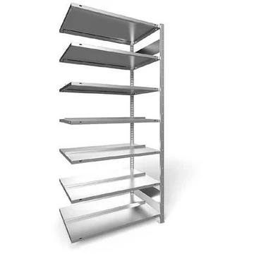 COMPACT dugaszolható irattartó állvány, kétoldalas, 7 polc, ma x szé: 2200 x 1000 mm, horganyzott, toldalék állvány