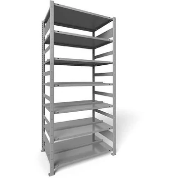 COMPACT dugaszolható irattartó állvány, kétoldalas, 7 polc, ma x szé: 2200 x 1000 mm, világosszürke, alapállvány