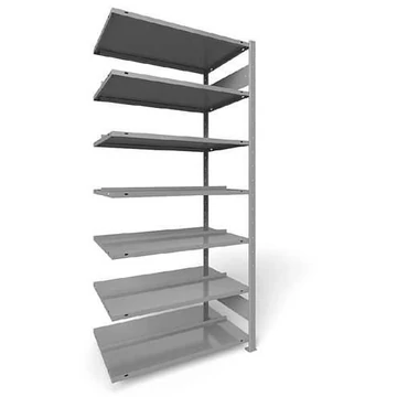 COMPACT dugaszolható irattartó állvány, kétoldalas, 7 polc, ma x szé: 2200 x 1000 mm, világosszürke, toldalék állvány