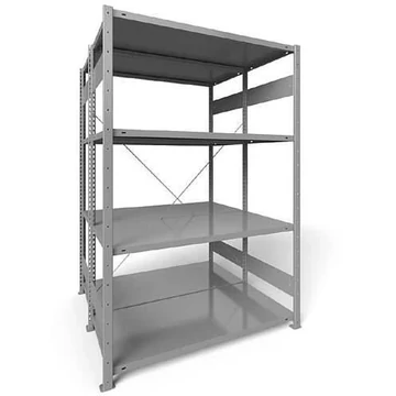 Dugaszolható állvány CLIP, kétoldalas, mag.: 2000 mm, 2 x 4 polc 1300 x 600 mm, teherbírás 230 kg, világosszürke RAL7035, alapelem