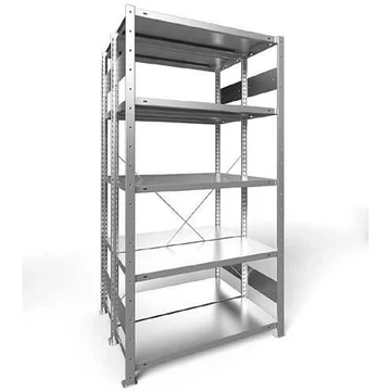 Dugaszolható állvány, kétoldalas, mag.: 2000 mm, 2 x 5 polc 1000 x 400 mm, teherbírása 230 kg, horganyzott, alapelem