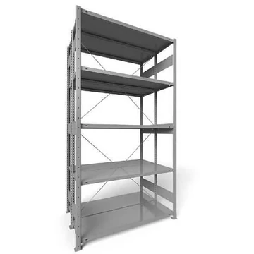 Dugaszolható állvány CLIP, kétoldalas, mag.: 2500 mm, 2 x 5 polc 1300 x 400 mm, teherbírás 230 kg, világosszürke RAL7035, alapelem