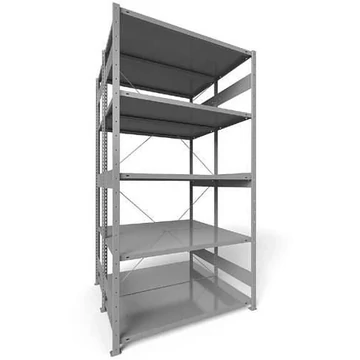 Dugaszolható állvány CLIP, kétoldalas, mag.: 2500 mm, 2 x 5 polc 1300 x 600 mm, teherbírás 230 kg, világosszürke RAL7035, alapelem