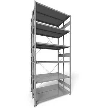 Dugaszolható állvány CLIP, kétoldalas, mag.: 3000 mm, 2 x 6 polc 1300 x 400 mm, teherbírás 230 kg, világosszürke RAL7035, alapelem