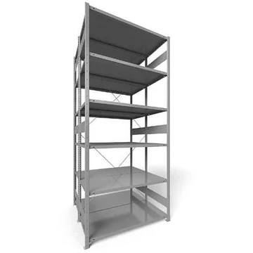 Dugaszolható állvány CLIP, kétoldalas, mag.: 3000 mm, 2 x 6 polc 1300 x 600 mm, teherbírás 230 kg, világosszürke RAL7035, alapelem