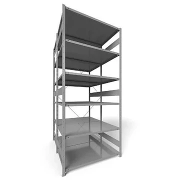 Dugaszolható állvány CLIP, kétoldalas, mag.: 3000 mm, 2 x 6 polc 1300 x 800 mm, teherbírás 230 kg, világosszürke RAL7035, alapelem