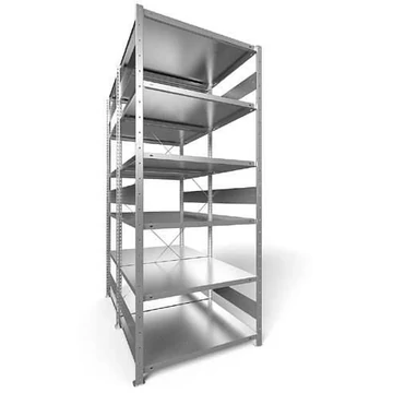 Dugaszolható állvány, kétoldalas, mag.: 2500 mm, 2 x 6 polc 1000 x 800 mm, teherbírása 230 kg, horganyzott, alapelem