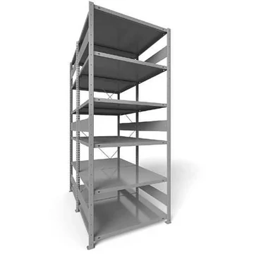 Dugaszolható állvány CLIP, kétoldalas, mag.: 2500 mm, 2 x 6 polc 1000 x 800 mm, teherbírása 230 kg, világosszürke RAL7035, alapelem