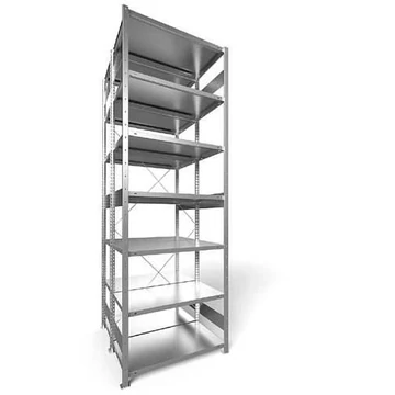 Dugaszolható állvány, kétoldalas, mag.: 3000 mm, 2 x 7 polc 1000 x 500 mm, teherbírása 100 kg, horganyzott, alapelem