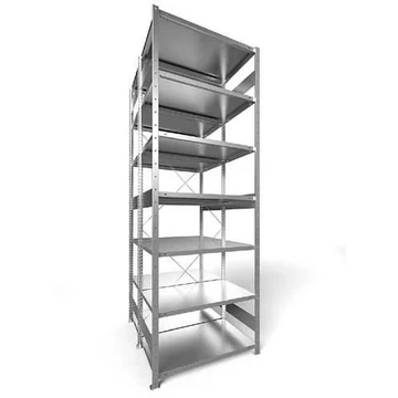 Dugaszolható állvány CLIP, kétoldalas, mag.: 3000 mm, 2 x 7 polc 1000 x 600 mm, teherbírás 100 kg, horganyzott, alapelem