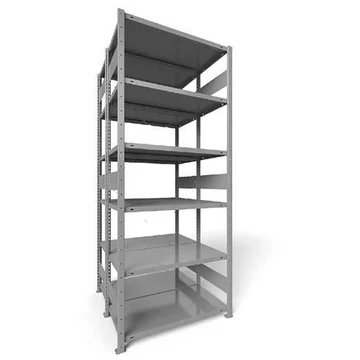 CLIP rögzíthető polc hosszanti csavarral, kétoldalas, mag.: 2500 mm, 2 x 6 polc 1000 x 600 mm, teherbírás 230 kg, világosszürke RAL7035, alapelem