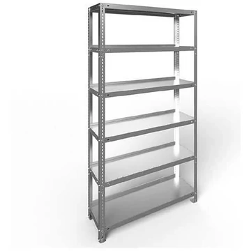 COMPACT csavaros irattartó állvány, egyoldalas, 6 polc, ma x szé: 1850 x 750 mm, horganyzott, alapállvány