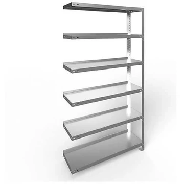 COMPACT csavaros irattartó állvány, egyoldalas, 6 polc, ma x szé: 1850 x 1000 mm, horganyzott, toldalék állvány