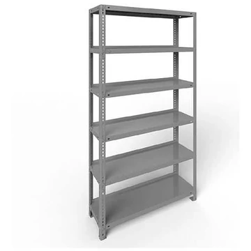 COMPACT csavaros irattartó állvány, egyoldalas, 6 polc, ma x szé: 1850 x 1000 mm, világosszürke, alapállvány