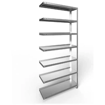 COMPACT csavaros irattartó állvány, egyoldalas, 7 polc, ma x szé: 2200 x 750 mm, horganyzott, toldalék állvány