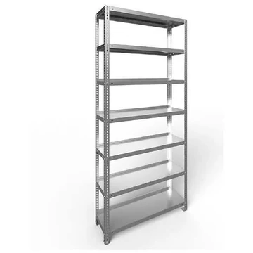 COMPACT csavaros irattartó állvány, egyoldalas, 7 polc, ma x szé: 2200 x 1000 mm, horganyzott, alapállvány