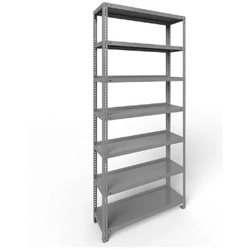 COMPACT csavaros irattartó állvány, egyoldalas, 7 polc, ma x szé: 2200 x 1000 mm, világosszürke, alapállvány