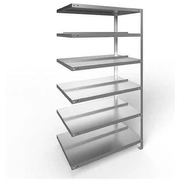 COMPACT csavaros irattartó állvány, kétoldalas, 6 polc, ma x szé: 1850 x 750 mm, horganyzott, toldalék állvány