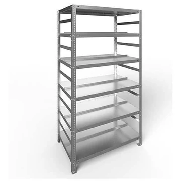 COMPACT csavaros irattartó állvány, kétoldalas, 6 polc, ma x szé: 1850 x 1000 mm, horganyzott, alapállvány