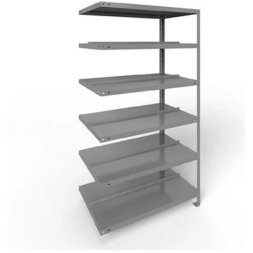 COMPACT csavaros irattartó állvány, kétoldalas, 6 polc, ma x szé: 1850 x 750 mm, világosszürke, toldalék állvány