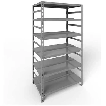 COMPACT csavaros irattartó állvány, kétoldalas, 6 polc, ma x szé: 1850 x 1000 mm, világosszürke, alapállvány