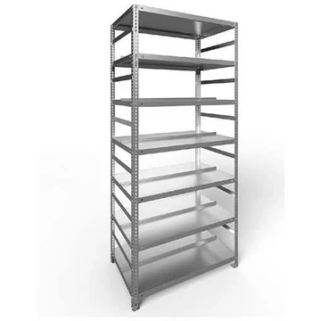 COMPACT csavaros irattartó állvány, kétoldalas, 7 polc, ma x szé: 2200 x 750 mm, horganyzott, alapállvány