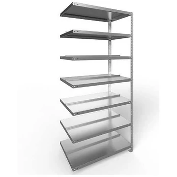 COMPACT csavaros irattartó állvány, kétoldalas, 7 polc, ma x szé: 2200 x 750 mm, horganyzott, toldalék állvány