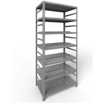 COMPACT csavaros irattartó állvány, kétoldalas, 7 polc, ma x szé: 2200 x 1000 mm, világosszürke, alapállvány