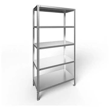 FIX csavaros polc, 5 polc, ma x sz x mé: 2000 x 1000 x 300 mm, teherbírás 100 kg, horganyzott, alapállvány