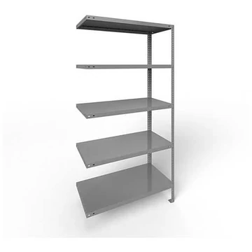 FIX csavaros polc, 5 polc, ma x sz x mé: 2000 x 1000 x 500 mm, teherbírás 100 kg, világosszürke RAL7035, toldalék állvány