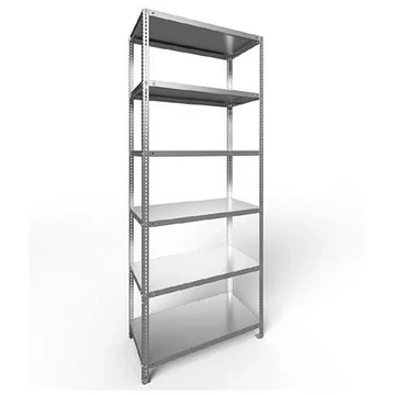 FIX csavaros polc, 6 polc, ma x sz x mé: 2500 x 1000 x 400 mm, teherbírása 100 kg, horganyzott, alapelem