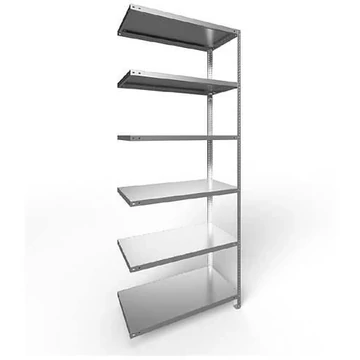 FIX csavaros polc, 6 polc, ma x sz x mé: 2500 x 1000 x 400 mm, teherbírása 230 kg, horganyzott, toldalék állvány