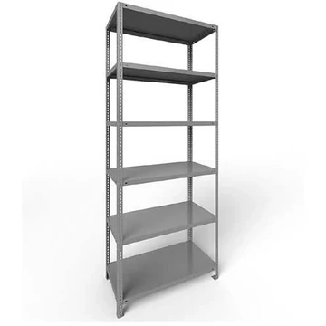 FIX csavaros polc, 6 polc, ma x sz x mé: 2500 x 1000 x 400 mm, teherbírás 100 kg, világosszürke RAL7035, alapelem