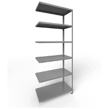 FIX csavaros polc, 6 polc, magasság x szélesség x mélység: 2500 x 1000 x 500 mm, teherbírás 100 kg, világosszürke RAL7035, kiegészítő elem