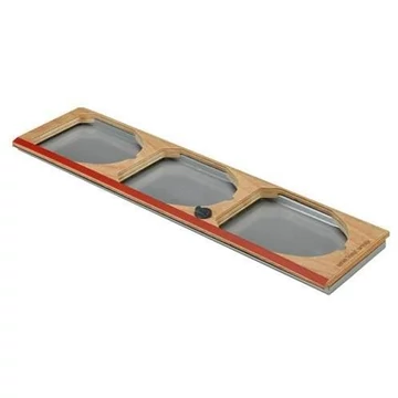 TRUMPF - CNC kazetta tartó fából, gyűjtőtálcával, h x sz: 855x142 mm, 4 pozíció