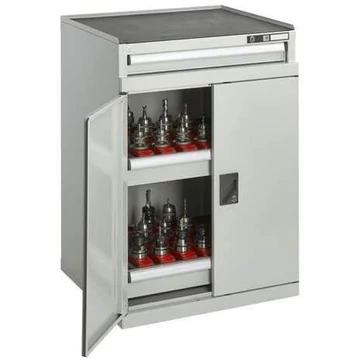 Szekrény CNC szerszámokhoz, ma x sz x mé: 731x773x1010 mm, test szürke RAL7035 / ajtó szürke RAL7035