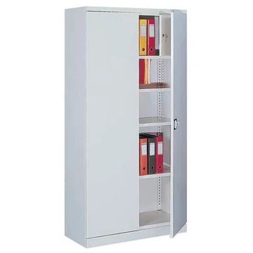 Acél szekrény belső rekesszel, ma x sz x mé: 1990 x 1000 x 435 mm, ház világosszürke RAL7035 / ajtó színe világosszürke RAL7035