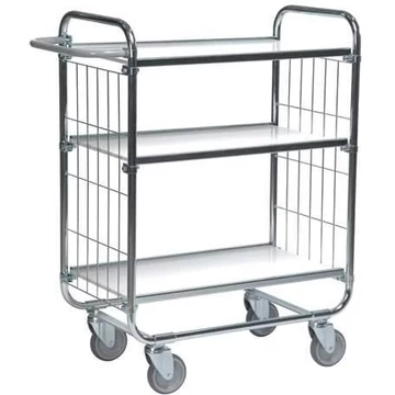 Polcos kocsi, horganyzott, 3 szintes, teherbírás 250 kg, ma x sz x mé: 1195x470x1120 mm