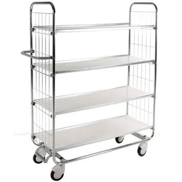 Polcos kocsi, horganyzott, 4 szintes, teherbírás 250 kg, ma x sz x mé: 1195x470x1590 mm