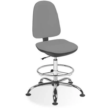 PEGAZ magas munkahelyi forgószék, lábtartó gyűrűvel, világosszürke szövethuzattal