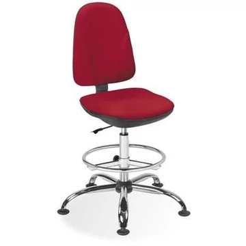 PEGAZ magas munkahelyi forgószék, lábtartó gyűrűvel és kartámaszokkal, piros szövetborítással