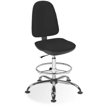 PEGAZ magas munkahelyi forgószék, lábtartó gyűrűvel és kartámaszokkal, fekete szövethuzattal