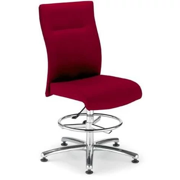 NEO munkahelyi forgószék, csúcsmodell, magas kivitel, lábtartó gyűrűvel, szövetborítás - piros