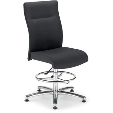 NEO munkahelyi forgószék, csúcsmodell, magas kivitel, lábtartó gyűrűvel, szövetborítás - fekete