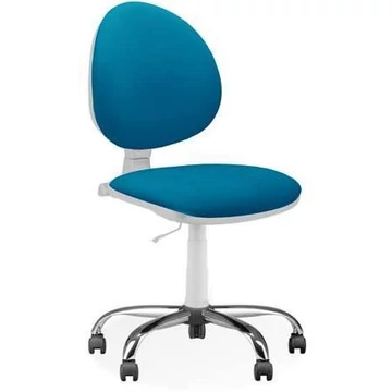 SMART laboratóriumi forgószék, görgőkkel, kartámasz nélkül, kék szövethuzattal