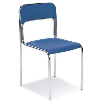 CORTINA étkező szék, krómozott acél acél keret, műanyag kék színű, 6 darabos csomag.